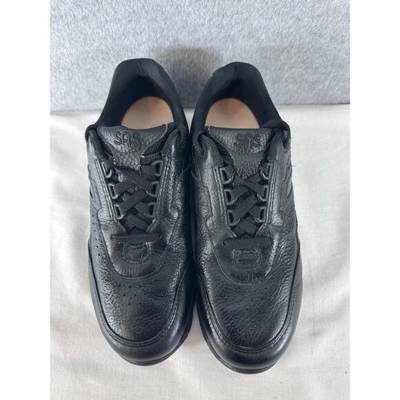 SAS Women’s sz 7 Tour Lace Up Sneaker Black Leather Diabetic Medicare Comfort - Picture 2 of 10